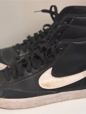 Nike Black High-Top Sneakers with White Swoosh Accent